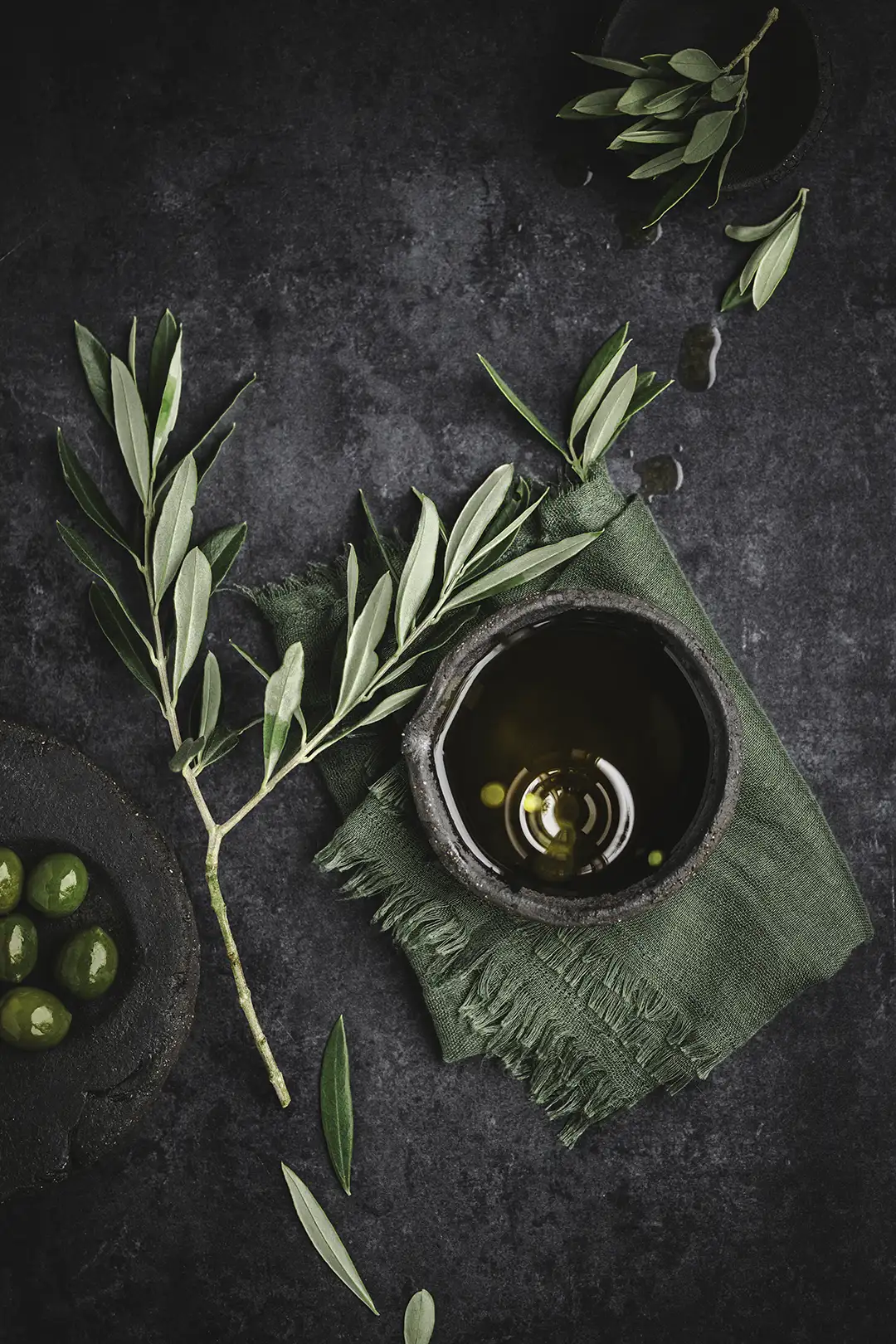 Olive oil, handmade ceramic, healthy oil